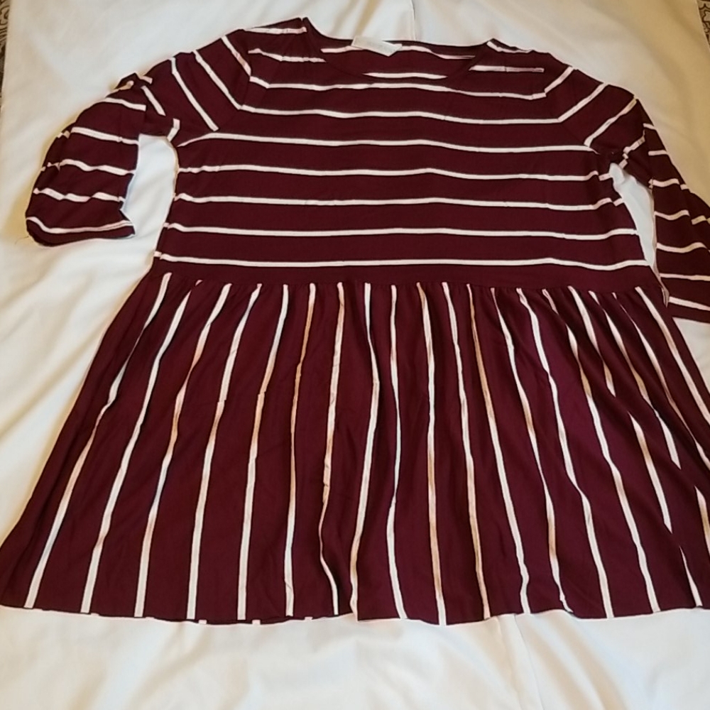 Oversized crew neck long sleeve women's large top